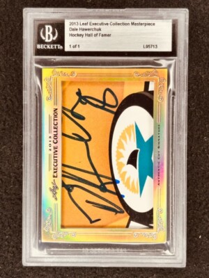 Dale Hawerchuk 2013 Leaf Masterpiece Cut Signature 1/1 signed JSA Winnipeg Jets