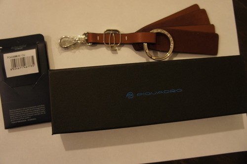 NEW Genuine Womens PIQUADRO Leather keychain/ ring/ Fob/Brown/PC4330MUS - Picture 10 of 10