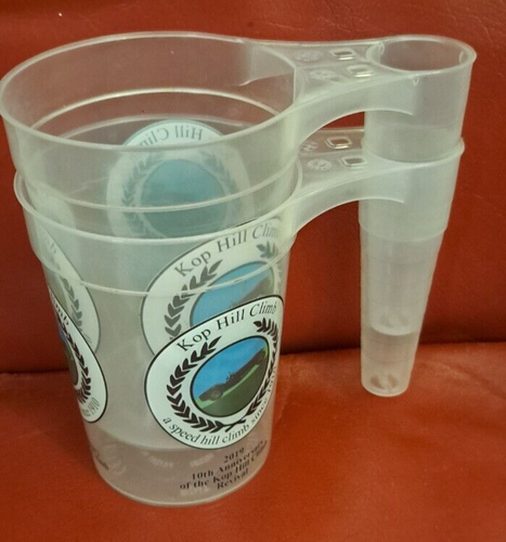 2019 Kop Hill Climb - Pair of 1 Pint Souvenir Stackable Plastic Beer Glasses x2 - Picture 4 of 11