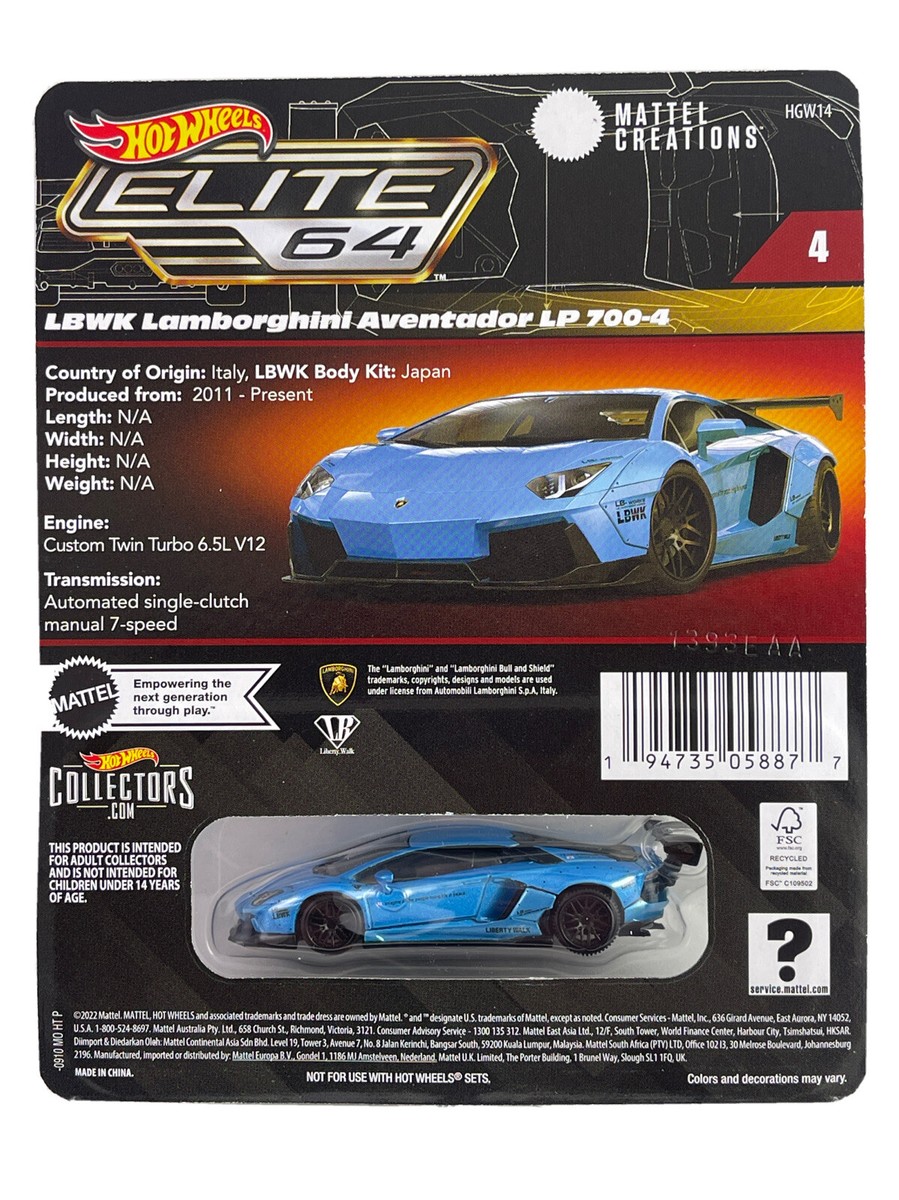Hot Wheels 2023 HW Premium Elite 64 Series LBWK Lamborghini