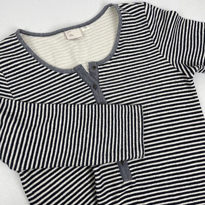Anthropologie Postmark Shirt Dress Women's M Split Hem Button Neck 3/4 Sleeve