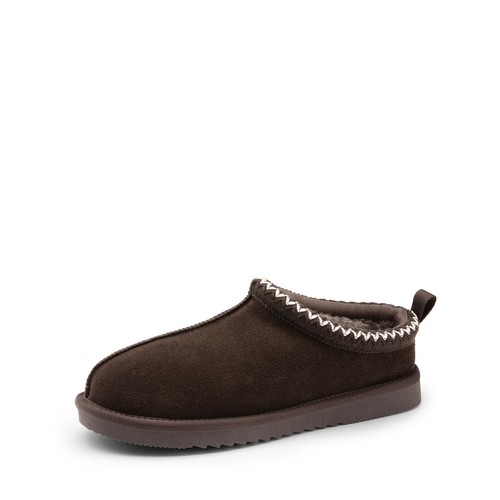 Mens Fuzzy Cozy Slippers Genuine Suede Leather Fluffy Home Memory Foam Slippers - Picture 5 of 15