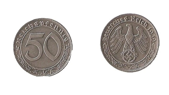 Nickel Uncertified 1939 Year German Coins