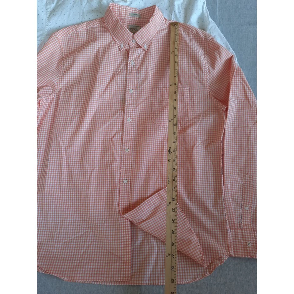 J.Crew Men 2 of XL Slim Stretch Polka Dot Plaid Button Shirt Long Sleeve Coolmax - Image 2 of 4