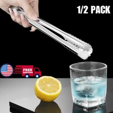 2× Multi-Use Stainless Steel Ice Tongs High-quality Sugar Cubes Tongs Easy USA