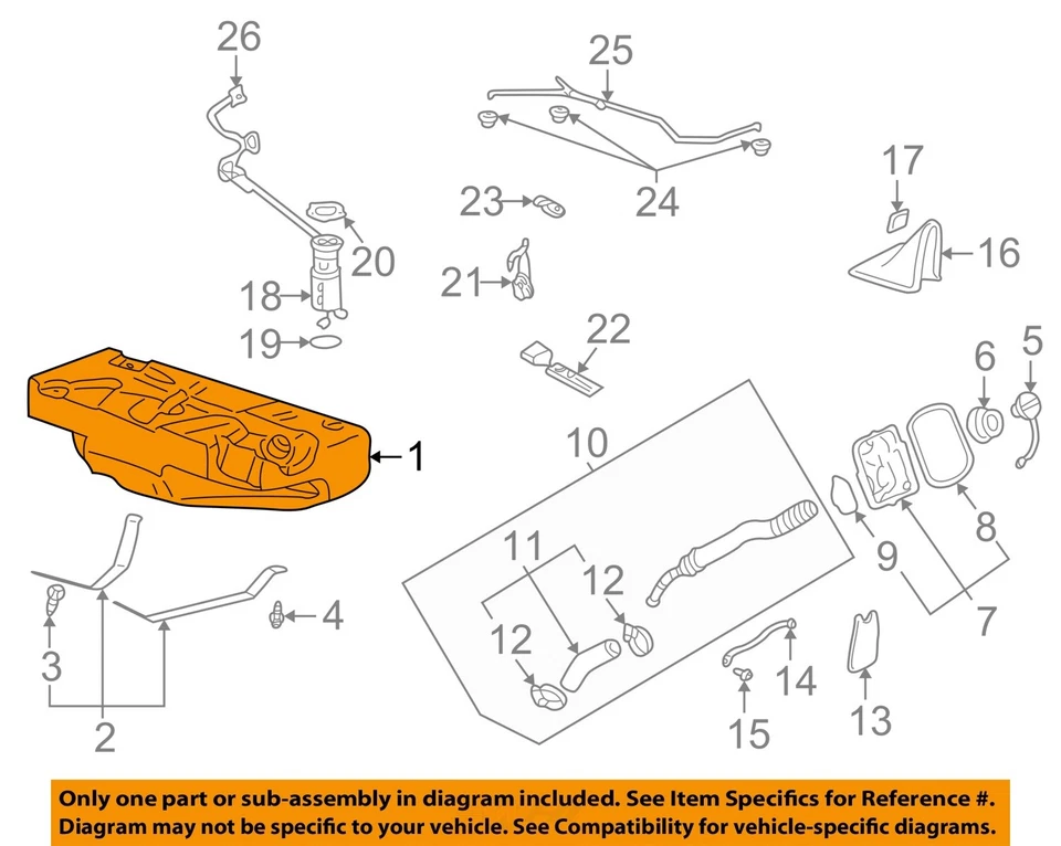 Used Fuel Tank fits: 2005 Cadillac Deville  Grade A Foto 3 de 4
