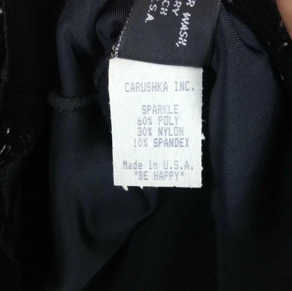 Carushka Velvet Tank Top Womens Medium Black Sleeveless Made USA Y2K Minimalist - Image 4 of 4