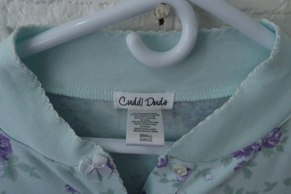 Camisón pijama suave manga larga Cuddl Duds para mujer Cottagecore floral pradera Foto 4 de 4