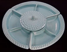HOENIG of Calif. Turquoise Chip & Dip Platter Dish Tray, No. 651