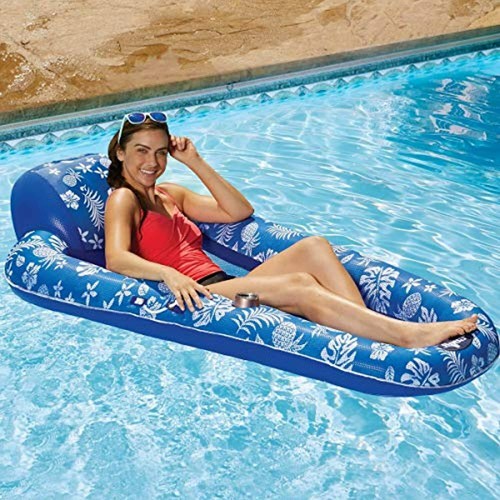 Aqua, Luxus extra lang 5 Fuß 8" aufblasbare Poolliege Stuhl schwimmen mit Kopfstütze - Bild 4 von 5
