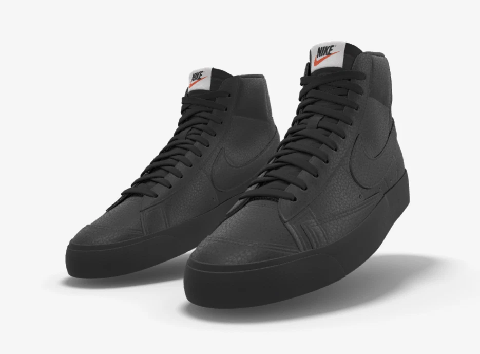 195 NIB NEW Mens NIKE Blazer Mid 77 Custom Triple Black Premium