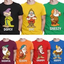 Seven 7 Dwarfs Snow White Happy Book Day Costume Bashful Funny T-Shirt Xmas