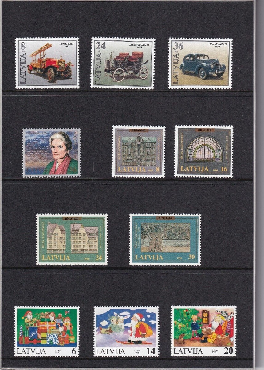 Latvia 1996 COMPLETE YEAR 30 values+3 S/S Post Office folder