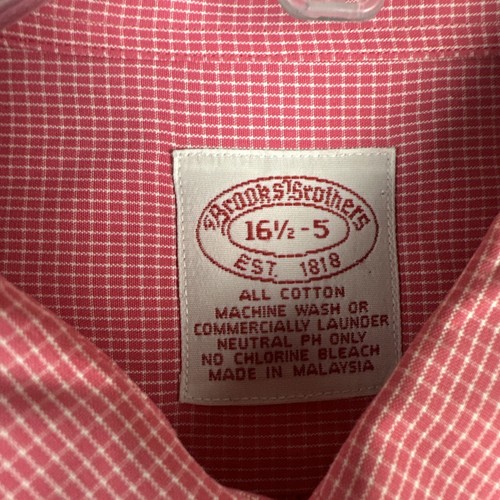 Brooks Brothers Hemd Herren 16,5-5 rosa kariert Oxford L/S Knopfleiste bügelfrei OCBD - Bild 3 von 7