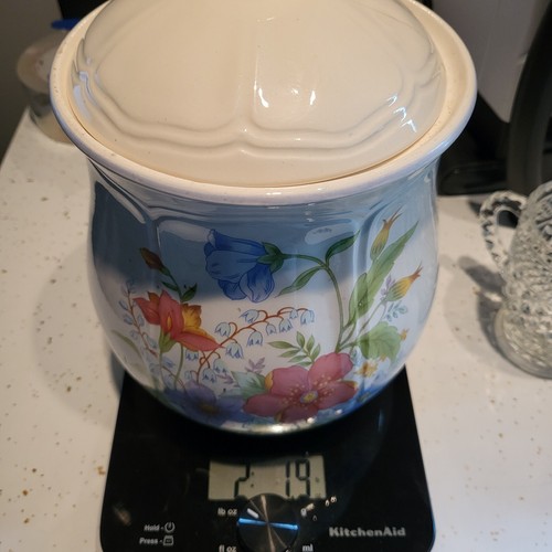 VTG Kitchen Made Japan Containers Set Lot 3 Ceramic Teal Aqua Floral Flaws Chips - Picture 17 of 19