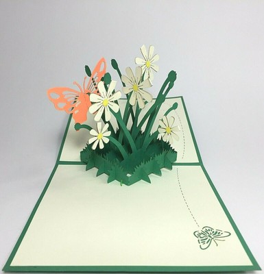 Daisy Pop Up Card 3d Flowers Thank You Valentine S Day Birthday Get Well Card Ebay