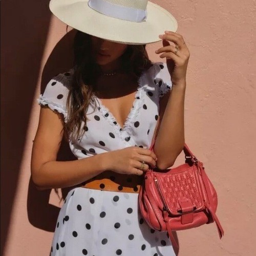 Neu ohne Etikett Reformation Polka Blogger Lieblings gepunktetes Halstuchkleid Medium - Bild 6 von 15