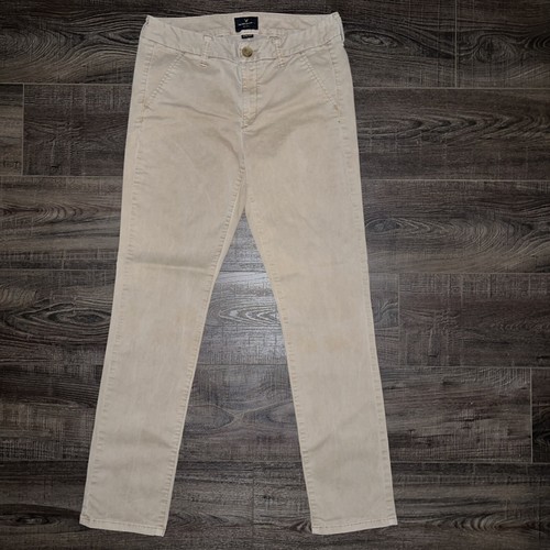American Eagle Outfitters schmale khaki Hose volle Länge Stretch Damengröße 8 Reg