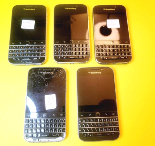 *DEFECTIVE* LOT 5x BLACKBERRY CLASSIC Q20 QWERTY MOBILE CELL PHONES PARTS REPAIR - Picture 1 of 5