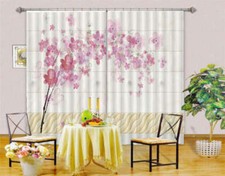 Watercolor Lovely Flower 3D Curtain Blockout Photo Printing Curtain Drape Fabric