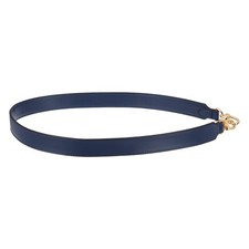 38 Inch Leather Purse Strap, 1 Inch Wide Strap with Gold Buckles, Black Blue
