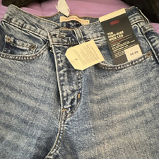 Levi's Women's Blue Denim Jeans Medium Wash Stretch Wide Leg Button Zip 5-Pocket