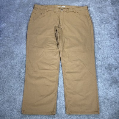 Carhartt Work Pants Mens 44x30 Brown Tan Canvas Rugged Flex Relaxed Fit NWT