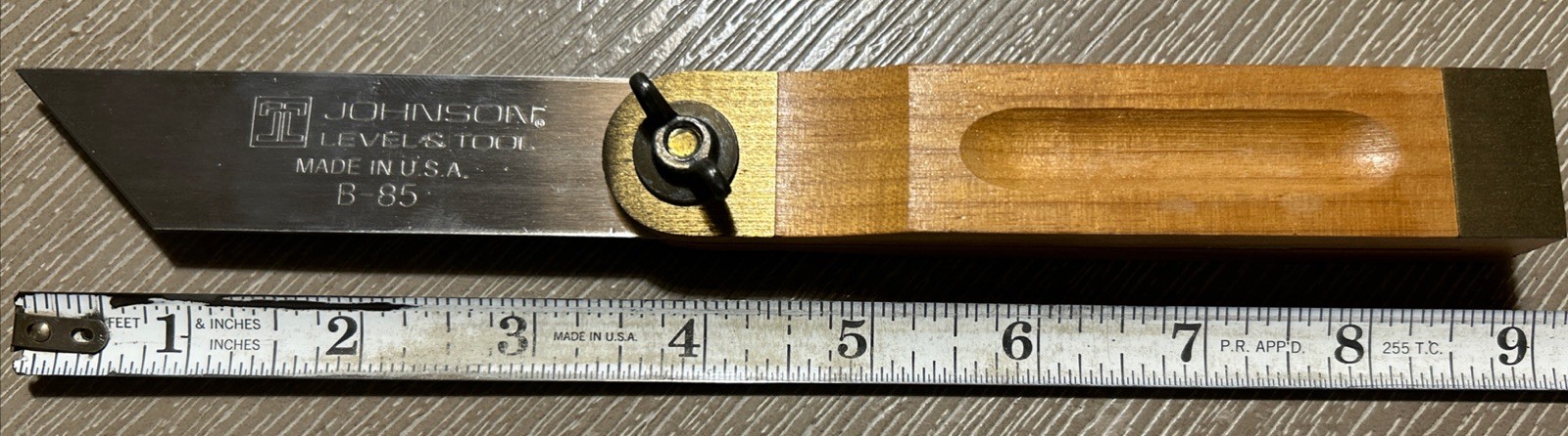Vintage JOHNSON LEVEL & Tool B-85 Sliding T Bevel Square Made In USA