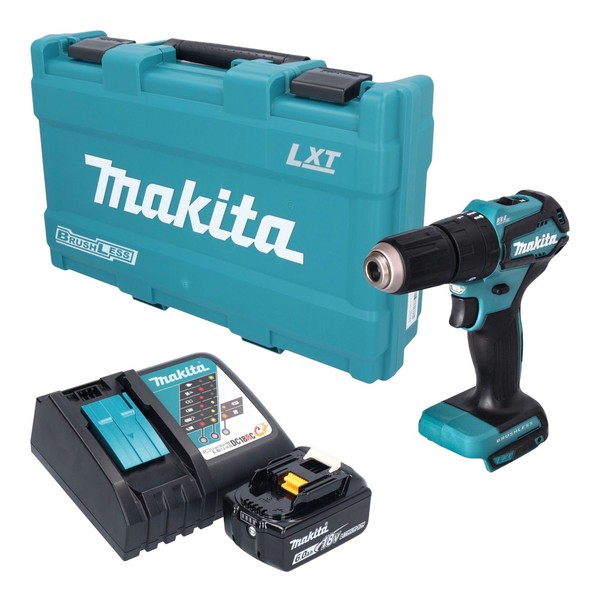 Makita DHP 483 RG1K Akku Schlagbohrschrauber 18 V 40 Nm Brushless + LadegeräT-image