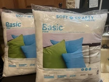 2 Soft N Crafty Basic Firm Pillow Inserts Poly Fil 22X 22 Inches /NEW Bundle
