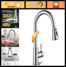 Brushed Nickel Kitchen Faucet with Pull Down Sprayer, Modern Design, Easy Instal