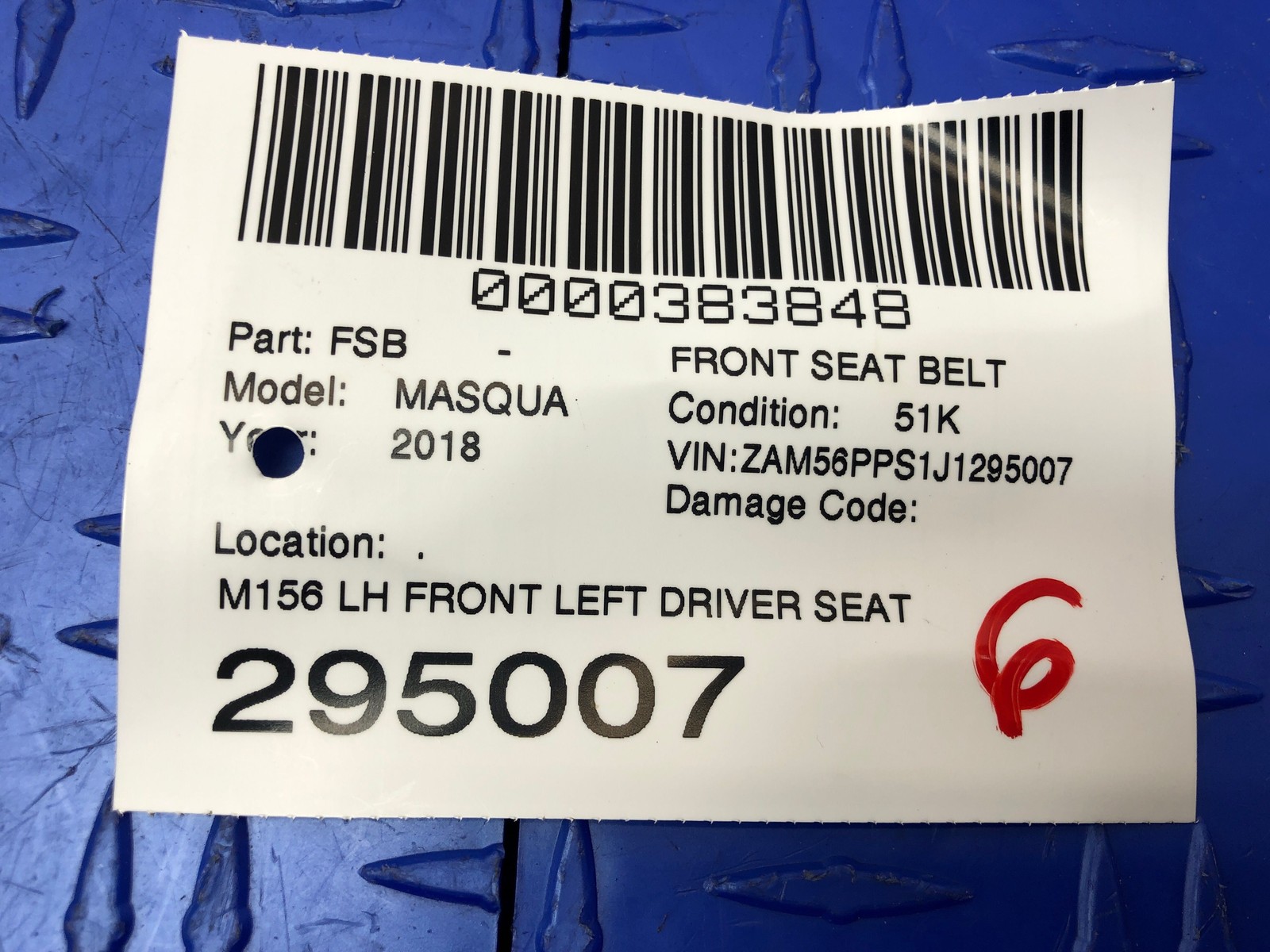 2013-2021 MASERATI QUATTROPORT M156 FRONT RIGHT SEAT BELT RETRACTOR W/TENSIONER