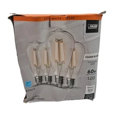 60-Watt Equivalent ST19 Dimmable Straight Filament Clear Glass E26 Vintage