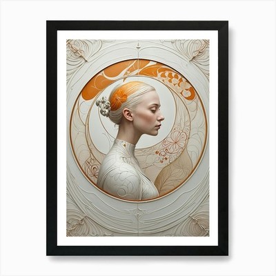 Portrait einer Frau Kunstdruck gerahmt Wandbild Poster Leinwanddruck Bild