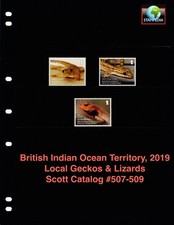 $22.50 Scott Value - 2019 BIOT BR INDIAN OCEAN Geckos Lizards CV MNH NH UMM