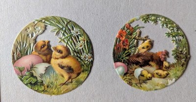 Oblaten Glanzbilder,  österliche Szene,  sehr selten