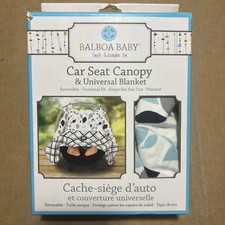 Balboa Baby car seat cover and universal blanket -NAVY LEAVES