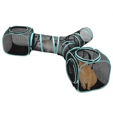 Outdoor Catio Furniture and Play Kits for Cats, Three Way Tunnel