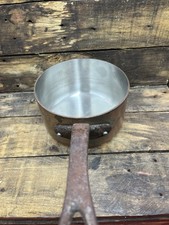 Vintage Cast Iron Handled Copper Saucepan With Excellent Lining