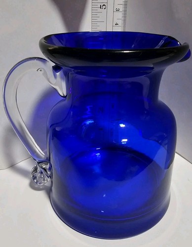 Gorgeous Designs China Cobalt Blue Glass Creamer Pitcher 8 Ounces - Picture 8 of 10