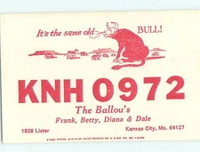 Pre-1980 RADIO CARD - CB HAM OR QSL Kansas City Missouri MO o/19 AH2470