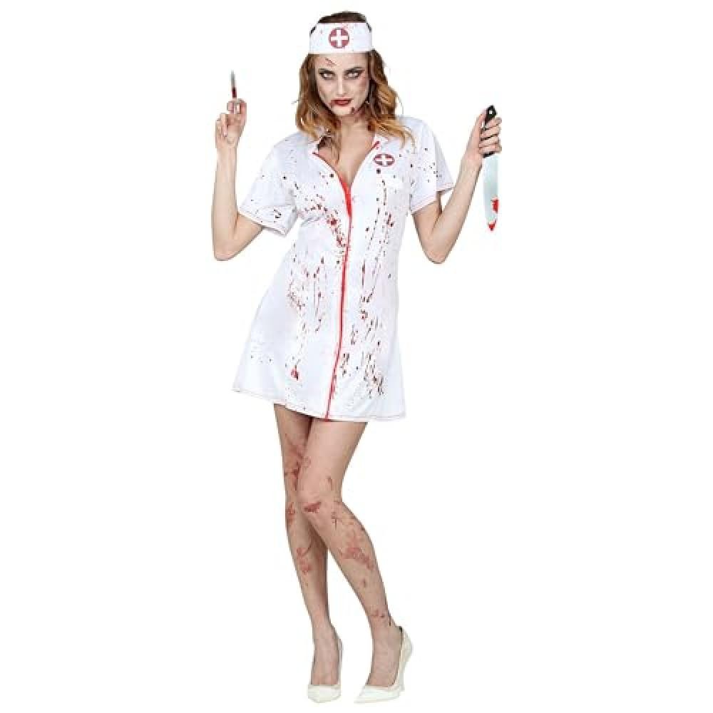 (TG. XS) "ZOMBIE NURSE" (dress, headpiece) - (XS) - NUOVO