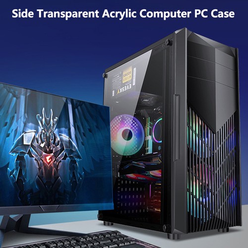 ATX M-ATX ITX Computer Case Side Transparent PC Case Support 290mm Graphics - Afbeelding 10 van 14