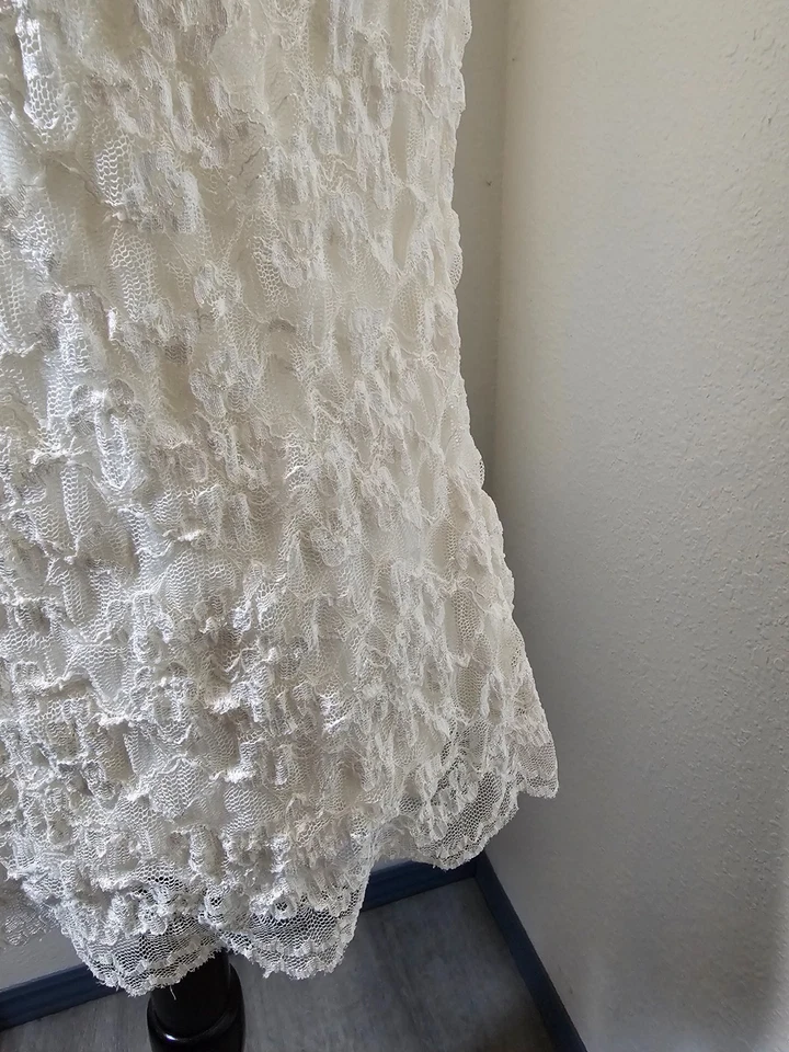 Camiseta sin mangas East 5th para mujer blanca de encaje totalmente forrada sin mangas pulóver grande L Foto 3 de 4