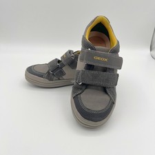 Geox Kids Gray Yellow Adjustable Strap Sneakers Shoes Size US 1 Athletic Comfot