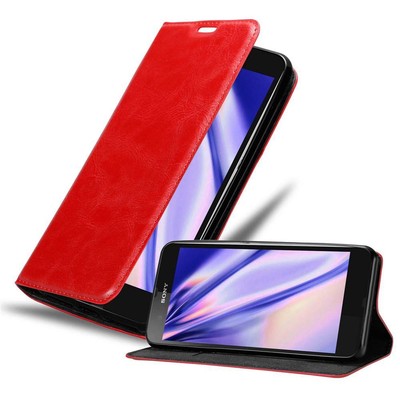 Suncase Book-Style Ledertasche Für Sony Xperia XZ/XZs – Mit Standfunktion & Kartenfach (Cognac)
