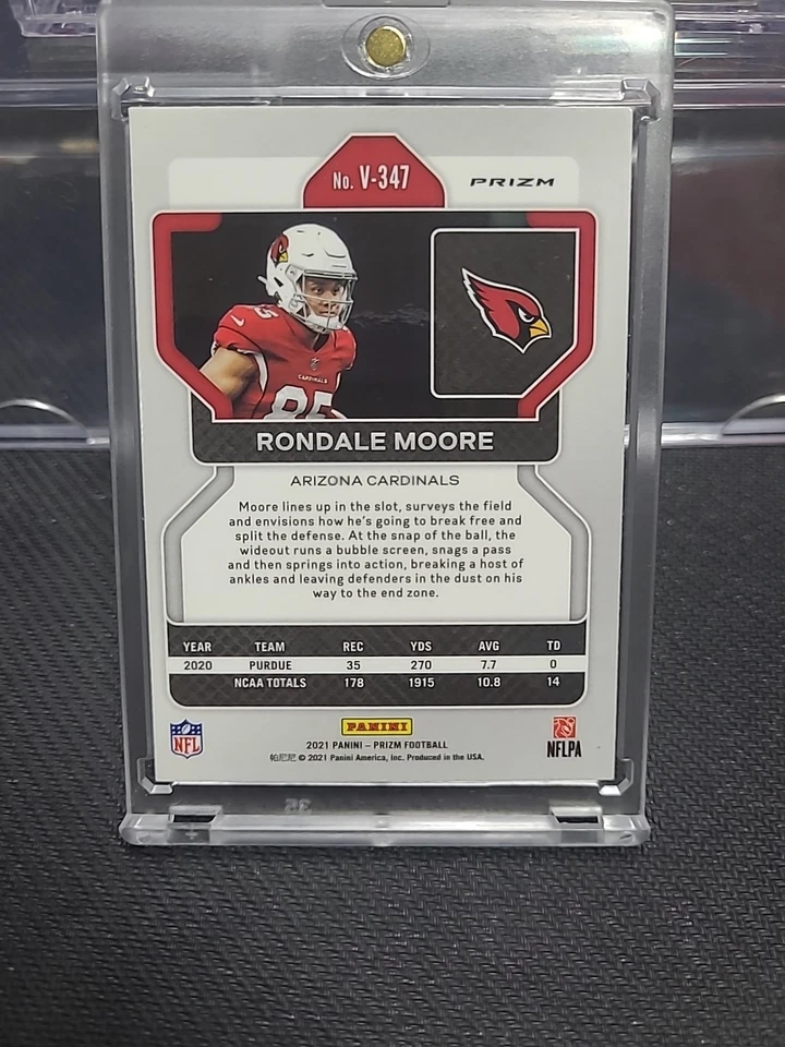 Rondale Moore 2021 Panini Prizm Rookie Variations Prizm Silver Cardinals #V-347 - Image 3 of 3