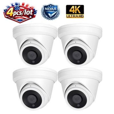 4 Pack Vikylin 4K 8MP Security IP Camera Turret IR Audio POE NDAA Onvif Ethernet