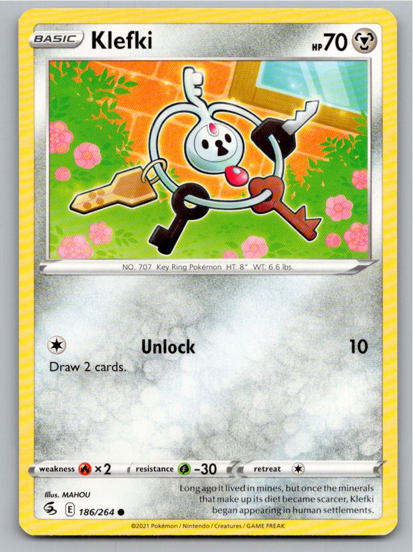 2021 POKEMON KLEFKI FUSION STRIKE 186/264 C NM A93886 FREE S&H