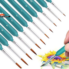 10/11Pcs Miniature Paint Brushes, Detail Tip Paint Brushes Set with Ergonomic Ha